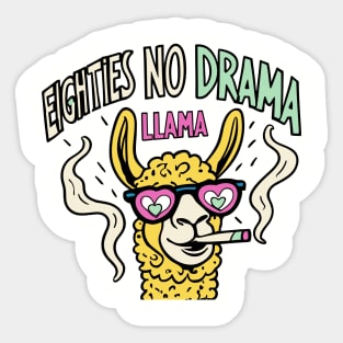 Eighties No Drama Llama Throwback Vintage - Retro Eighties Funny Pop Culture Sticker